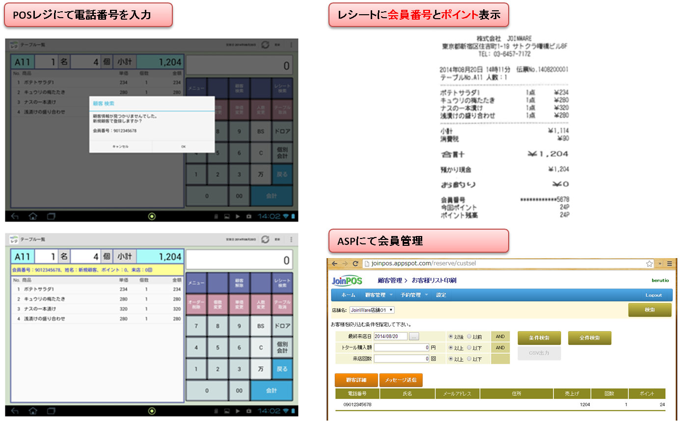 レジでの会員登録の流れ